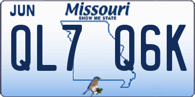 MO license plate QL7Q6K