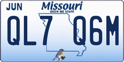 MO license plate QL7Q6M