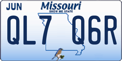 MO license plate QL7Q6R
