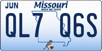 MO license plate QL7Q6S