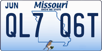 MO license plate QL7Q6T