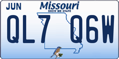 MO license plate QL7Q6W
