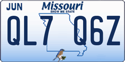 MO license plate QL7Q6Z