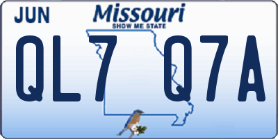 MO license plate QL7Q7A
