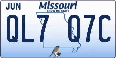 MO license plate QL7Q7C