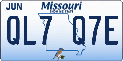 MO license plate QL7Q7E