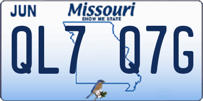 MO license plate QL7Q7G
