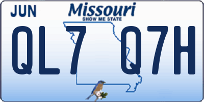 MO license plate QL7Q7H