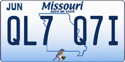 MO license plate QL7Q7I