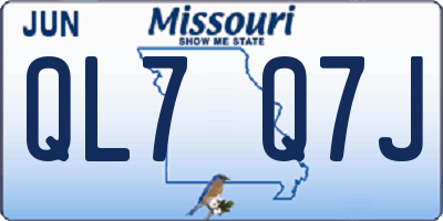 MO license plate QL7Q7J