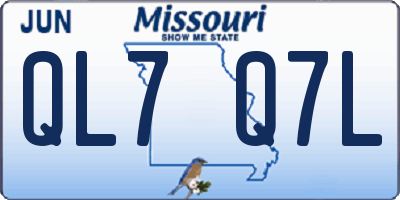 MO license plate QL7Q7L
