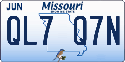 MO license plate QL7Q7N