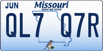 MO license plate QL7Q7R