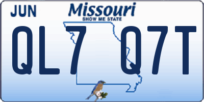 MO license plate QL7Q7T