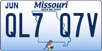 MO license plate QL7Q7V