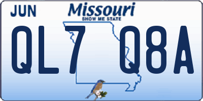 MO license plate QL7Q8A