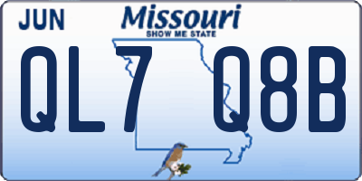 MO license plate QL7Q8B