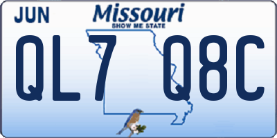 MO license plate QL7Q8C