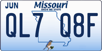 MO license plate QL7Q8F