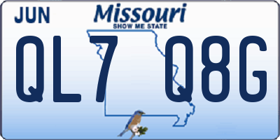 MO license plate QL7Q8G