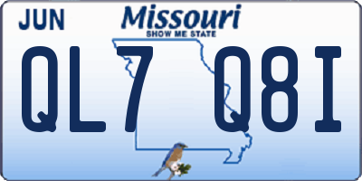 MO license plate QL7Q8I