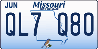 MO license plate QL7Q8O