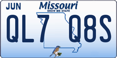 MO license plate QL7Q8S