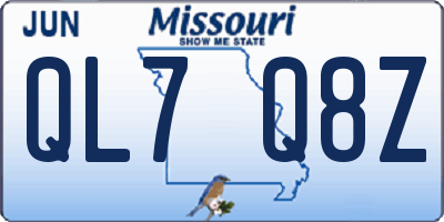 MO license plate QL7Q8Z
