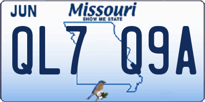 MO license plate QL7Q9A