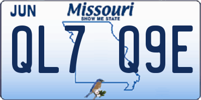 MO license plate QL7Q9E