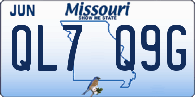 MO license plate QL7Q9G