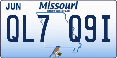 MO license plate QL7Q9I
