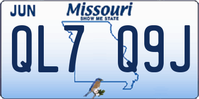 MO license plate QL7Q9J