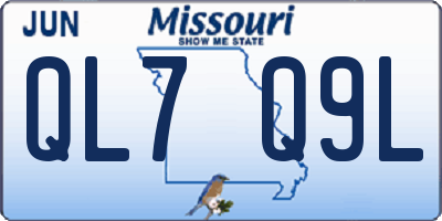 MO license plate QL7Q9L