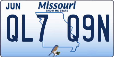 MO license plate QL7Q9N