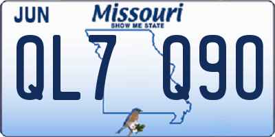 MO license plate QL7Q9O
