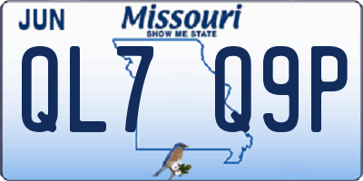 MO license plate QL7Q9P