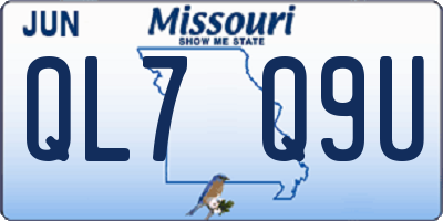 MO license plate QL7Q9U
