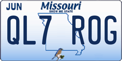 MO license plate QL7R0G