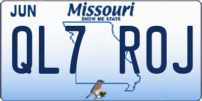 MO license plate QL7R0J