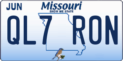 MO license plate QL7R0N