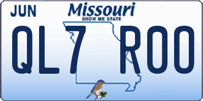 MO license plate QL7R0O