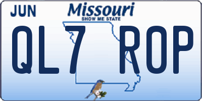 MO license plate QL7R0P