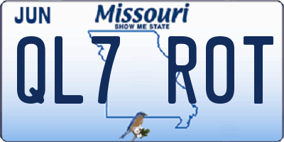 MO license plate QL7R0T