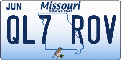 MO license plate QL7R0V