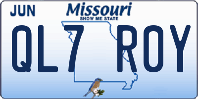 MO license plate QL7R0Y