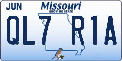 MO license plate QL7R1A