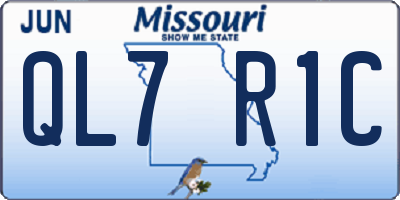 MO license plate QL7R1C