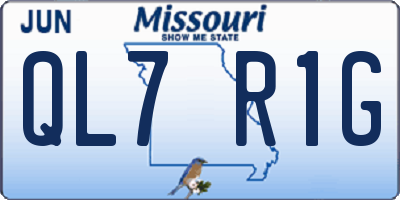 MO license plate QL7R1G