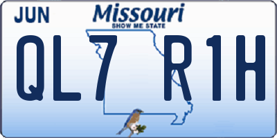 MO license plate QL7R1H